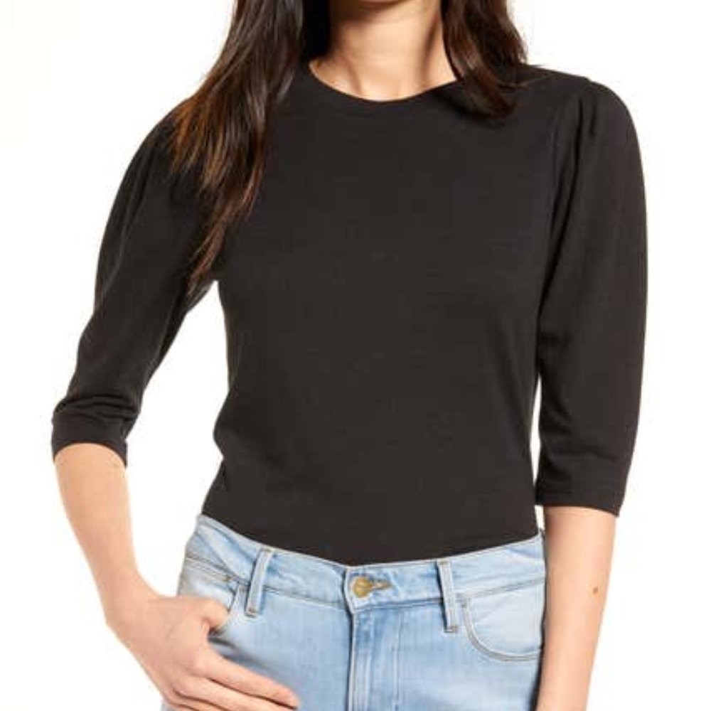 Chelsea28 Black Puff Sleeve Shirt ~ Never Worn